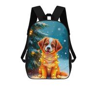 sinyumoney Christmas Dog with Lights Backpack School Rucksack Casual Daypacks School Work Travel Bag for Camping Outdoor Adventures And Daily Travel 17inch