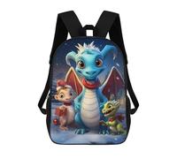 sinyumoney Christmas Dragon Family 3D Printed Children's School Backpack for Kids High Capacity Travel Rucksacks Book Bags Kids School Bag Back Pack 17inch