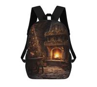 sinyumoney Christmas Fire School Backpack 3D Printed School Bags Boys Girls Laptop Backpack for Kids/Students/Adults 17inch