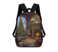 sinyumoney Christmas Fireplace Painting School Backpack Water Resistant Computer Rucksack- Perfect for Travel, Work And Daily Use 17inch