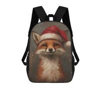sinyumoney Christmas Fox Backpacks Kids School Backpack School Bag 3D Printed School Bag for Boys Elementary And Middle School Students 17inch