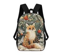 sinyumoney Christmas Fox Children's Backpacks 17inch School Backpack 3D Printed Bag Bookbag for Kids Travel Rucksacks Boy Girl Book Bags Kids School Bag