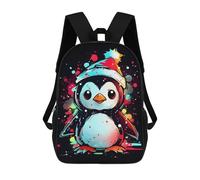 sinyumoney Christmas Hat Penguin Ronaldo Backpack, Children's Backpack, Student School Bag, Book Bag, 3D Printed School Bag For Boys And Girls, 17inch