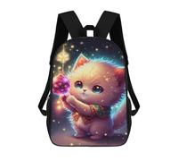 sinyumoney Christmas Kitten with Ornament Backpack School Bag Lightweight Casual Daypack School Backpacks for School/Work/Travel 17inch
