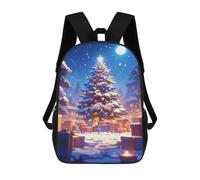 sinyumoney Christmas Night Village Scene School Bags School Secondary High School College Backpack Travel for Boys/Girls/Teenagers 17inch