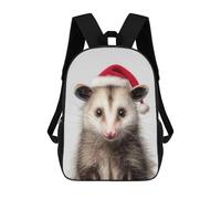 sinyumoney Christmas Opossum Portrait School Backpack Work Laptop Backpack Rucksack Bag for Teenage Girls Boys Women Men 17inch