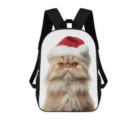 sinyumoney Christmas Persian Cat Portrait Backpack School Bag Secondary Causal Travel High School Bags for School/Work/Travel 17inch