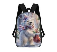 sinyumoney Christmas Polar Bear Gifts-1 Backpack School Bag Large School Backpack for Boys - Perfect for Travel, Work And Daily Use 17inch