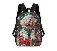 sinyumoney Christmas Poodle with Presents-2 17inch School Bag 3D Printed Children's School Backpack Casual Fashion Travel Backpacks for Kids School Students