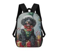 sinyumoney Christmas Poodle with Presents-7 Children's Backpacks School Backpack 3D Printed for Kids Travel Rucksacks Book Bags Kids 17inch School Bag