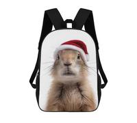 sinyumoney Christmas Prairie Dog with Santa Hat Backpack School Bag Water Resistant Computer Rucksack for Teenage Girls Boys Women Men 17inch