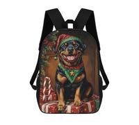sinyumoney Christmas Rottweiler with Presents Rucksack Water Resistant Travel Backpack Computer Bag for Teenage Girls Boys Women Men 17inch