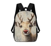 sinyumoney Christmas Rudolph Reindeer Art Print Children's Backpacks 17inch School Backpack 3D Printed Bag Bookbag for Kids Travel Rucksacks Boy Girl Book Bags Kids School Bag