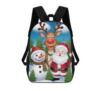 sinyumoney Christmas Santa Reindeer Snowman School Backpack Daypacks Business Backpack Water Resistant Bookbag - Perfect for Travel, Work And Daily Use 17inch