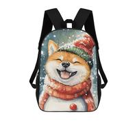 sinyumoney Christmas Shiba Inu Dog Art Print-1 Backpack School Bag Business Durable Laptop Bag for Campus Outdoor Travel Sports 17inch