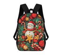 sinyumoney Christmas Snowman Ornament School Backpack High Secondary School Bags Casual Backpack for Girls Boys Teenage 17inch