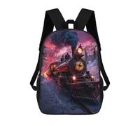 sinyumoney Christmas Train in The Mountains 3D Printed 17inch School Bag Children's School Backpack Travel Backpacks Casual Fashion Bag for Kids School Students