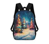 sinyumoney Christmas Tree Lights Backpack Kids School Bag Boys Cartoon 3D Print Students Schoolbag Laptop Daypack for Boys Girls 17inch