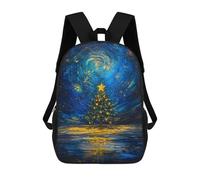 sinyumoney Christmas Tree Starry Night Rucksacks 3D Printed Children Backpacks Fashion Casual Daypack Cute Travel Bags Outdoor Casual Daypack for Boy And Girl 17inch