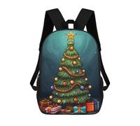 sinyumoney Christmas Tree Vibes Children's Backpacks School 3D Printed Bag Bookbag for Kids Travel Rucksacks Boy Girl Book Bags Kids School Bag 17inch