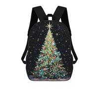 sinyumoney Christmas Tree with Star Backpack, Children's Backpack, Student School Bag Bookbag Rucksack, 3D Printed School Bag for Boys Girls 17inch
