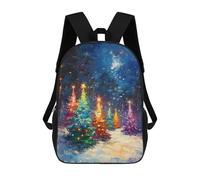 sinyumoney Christmas Trees in Snowy Night School Backpack High Secondary School Bags Casual Backpack for Girl, Teen Girls 17inch