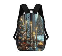 sinyumoney Christmas Window View Backpacks 3D Printed Kids School Backpack Outdoor Casual Daypack Fashion Casual Children Backpacks Cute Travel Bags 17inch
