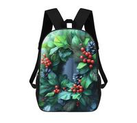 sinyumoney Christmas Wreath with Berries School Backpack Lightweight Airport College Students Back Pack- Perfect for Travel, Work And Daily Use 17inch