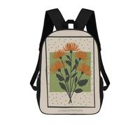 sinyumoney Chrysanthemum Floral Mid Century Backpack School Lightweight Casual Daypack School Backpacks for School/Work/Travel 17inch