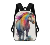 sinyumoney Chubby Unicorn Watercolor 3D Printed Children's School Backpack for Kids High Capacity Travel Rucksacks Book Bags Kids School Bag Back Pack 17inch