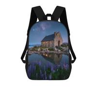 sinyumoney Church by The Lake at Night Backpack School Bag High Secondary School Bags Casual Backpack - Perfect for Travel, Work And Daily Use 17inch
