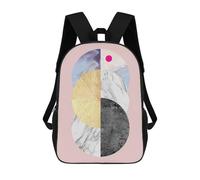 sinyumoney Circle Collage I Children's School Backpack 3D Printed for Kids Travel Rucksacks Book Bags for Boys Elementary School Students 17inch