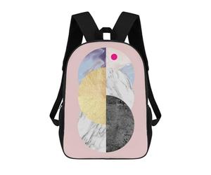 sinyumoney Circle Collage I Children's School Backpack 3D Printed for Kids Travel Rucksacks Book Bags for Boys Elementary School Students 17inch