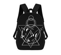 sinyumoney Circle with Whales School Bags Lightweight Casual Daypack School Backpacks for School/Work/Travel 17inch