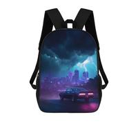 sinyumoney City Lights And Thunderstorms Rucksack Water Resistant Computer Rucksack for Camping Outdoor Adventures And Daily Travel 17inch