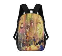 sinyumoney City of Tomorrow Adventure Awaits! 3D Printed Children's School Backpack for Kids High Capacity Travel Rucksacks Book Bags Kids School Bag Back Pack 17inch