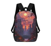 sinyumoney City Sunset Skyline School Backpack Fashion Stationery Backpack Waterproof Casual Daypacks for Camping Outdoor Adventures And Daily Travel 17inch