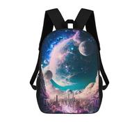 sinyumoney City Under Celestial Dreamscape 3D Printed Children's School Backpack for Kids High Capacity Travel Rucksacks Book Bags Kids School Bag Back Pack 17inch