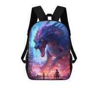 sinyumoney City Under Dragon's Shadow Kids Backpack,School Backpack Kids School Bag 3D Printed Cartoon Large Capacity Backpack for Kids Boys And Girls 17inch