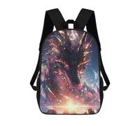 sinyumoney Cityscape Dragon Ascension School Backpack Water Resistant Computer Rucksack for Teenage Girls Boys Women Men 17inch