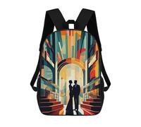 sinyumoney Cityscape Romance Kids Backpacks Children Bag,Anime Bag,Large Capacity Kids Backpack, 3D Printed Children's,Student Schoolbag,Kids Boys Girls School Bag 17inch