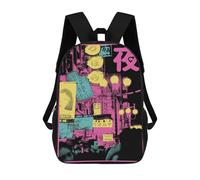 sinyumoney Cityscape Shinjuku Pink School Backpack Large Water Resistant Laptop Backpack for Teenage Girls Boys Women Men 17inch