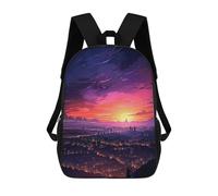 sinyumoney Cityscape Sunset Skyline Backpack School Bag Business Durable Laptop Bag for Boys/Girls/Teenagers 17inch