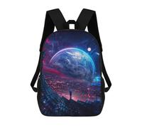 sinyumoney Cityscape Under A Cosmic Sky Backpack School Bag Computer Rucksack for School/Work/Travel for Boys/Girls/Teenagers 17inch