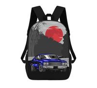 sinyumoney Classic Car Backpack with Pocket 3D Printed Backpacks, Travel Rucksacks Book Bags Kids School Bag 17inch