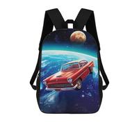 sinyumoney Classic Car in Space School Backpack for Girls 17inch Casual Daypack Lightweight Rucksack Boy Girl Backpack for Middle School Students