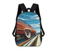 sinyumoney Classic Car on The Road School Backpack Schoolbags For Girls Boys Backpack With Pocket Fashion School Bag Kids Backpack 17inch