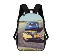 sinyumoney Classic Car Racing 3D Printed 17inch School Bag Children's School Backpack Travel Backpacks Casual Fashion Bag for Kids School Students