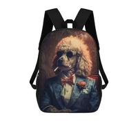 sinyumoney Classy Poodle Backpacks Children's Backpacks School Bag 3D Printed Children's School Backpack Fashion Travel Backpacks for Kids Elementary Middle School 17inch