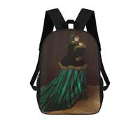 sinyumoney Claude Monets Camille Backpacks Kids School Backpack School Bag 3D Printed School Bag for Boys Elementary And Middle School Students 17inch